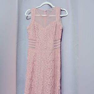 NWOT beautiful pink prom dress with gold glitter